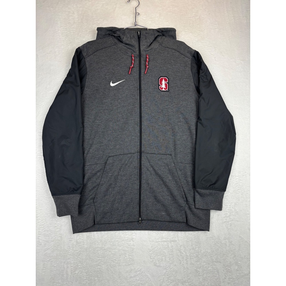 Nike Dri-FIT Stanford Cardinal Full Zip Hoodie‎ Mens Large Gray PolyMesh